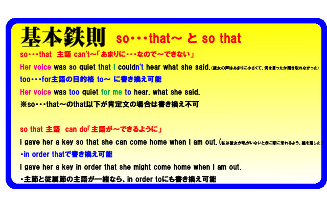 Thatの熟語的表現 So That 似たような意味のin Order To